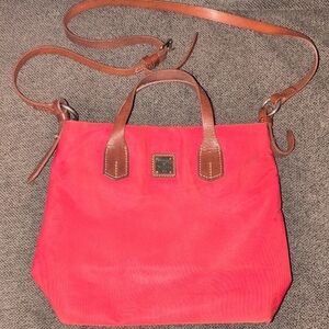Dooney & Bourke Vibrant Red and Tan Shoulder Bag